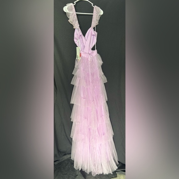 MAC DUGGAL 50670 NWT Ruffle Tiered Tulle Cut Out Gown - Picture 5 of 9